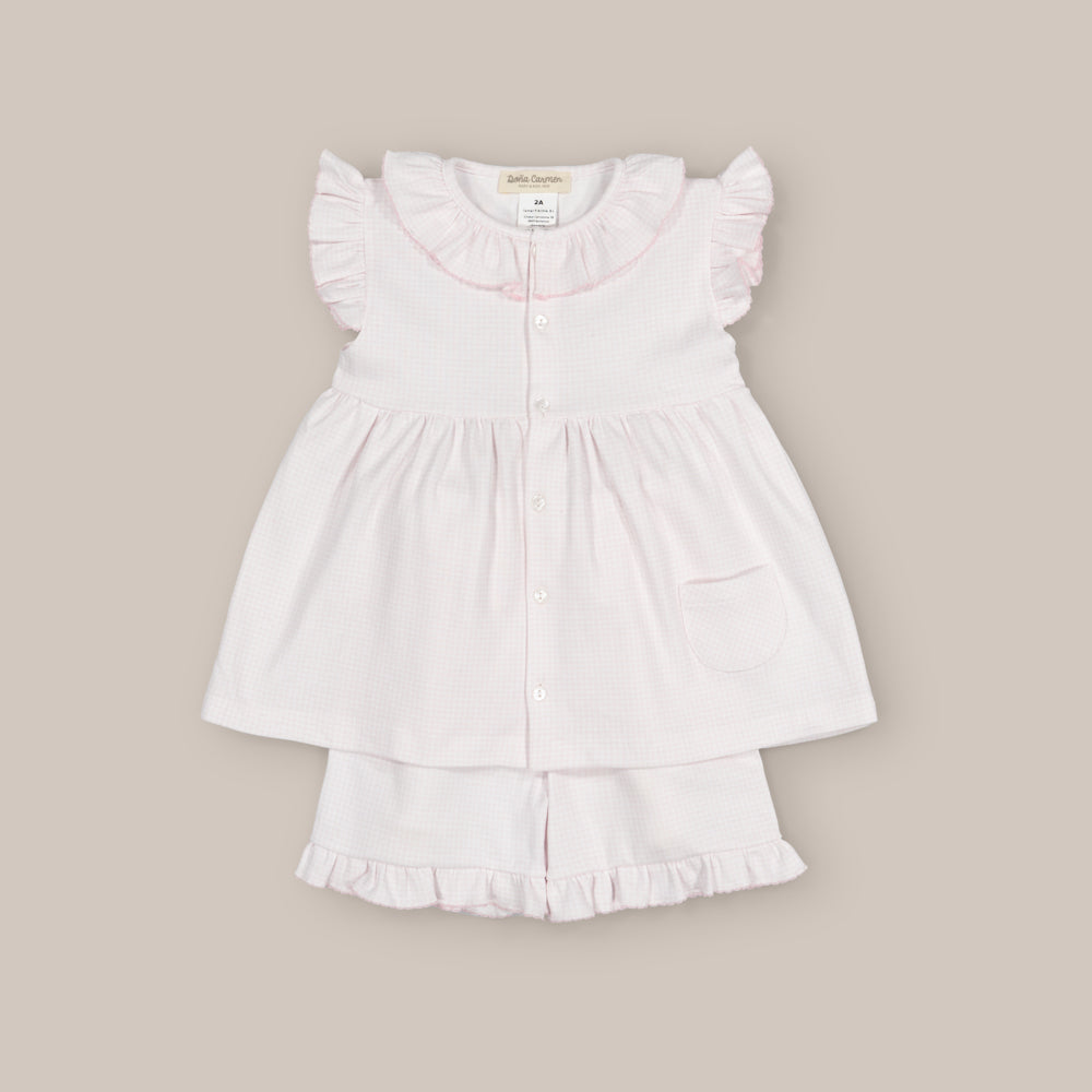 Pijama Corto Algodón Vichy Niña